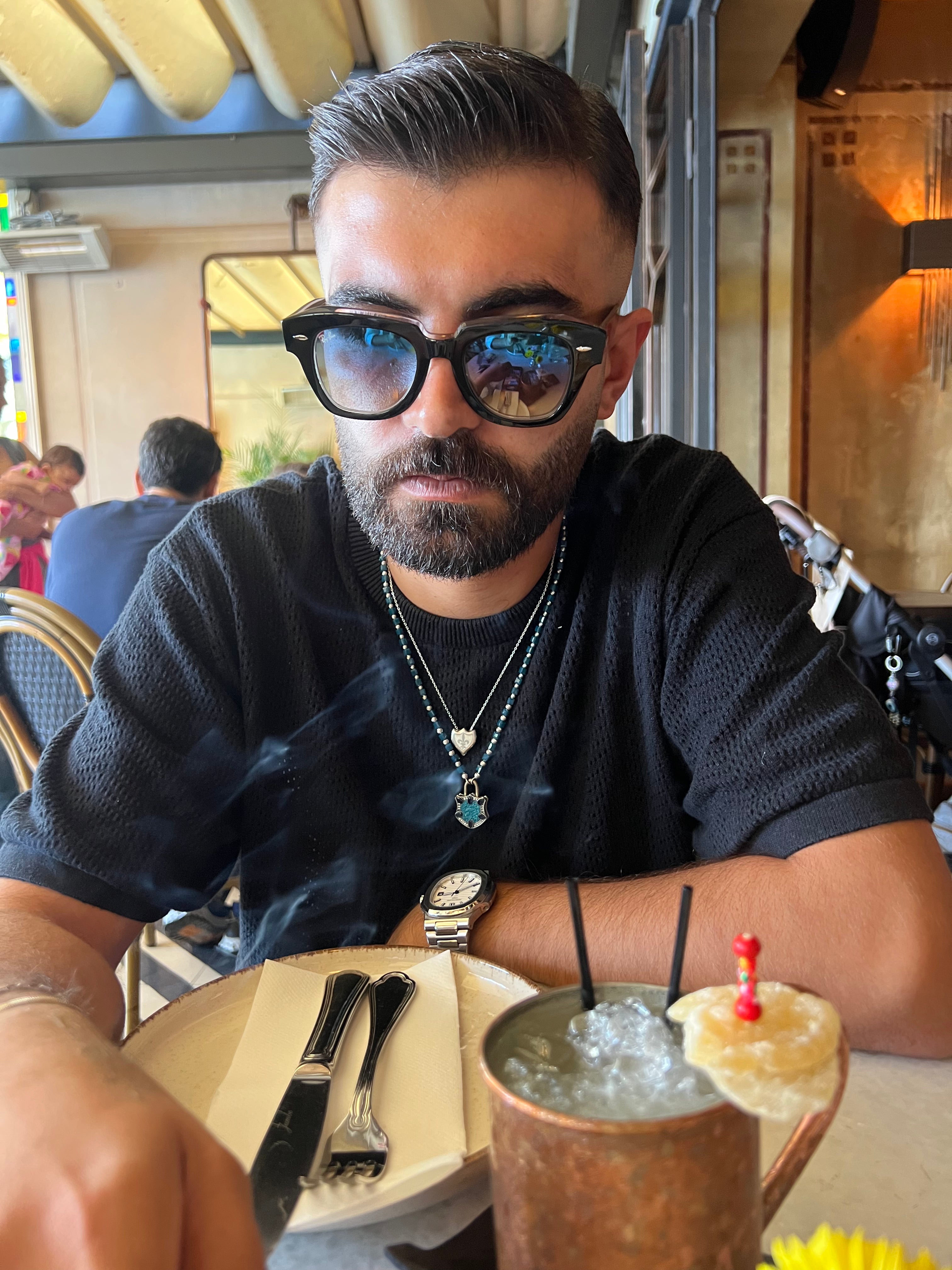 Lapis Mosaic Lock Kolye