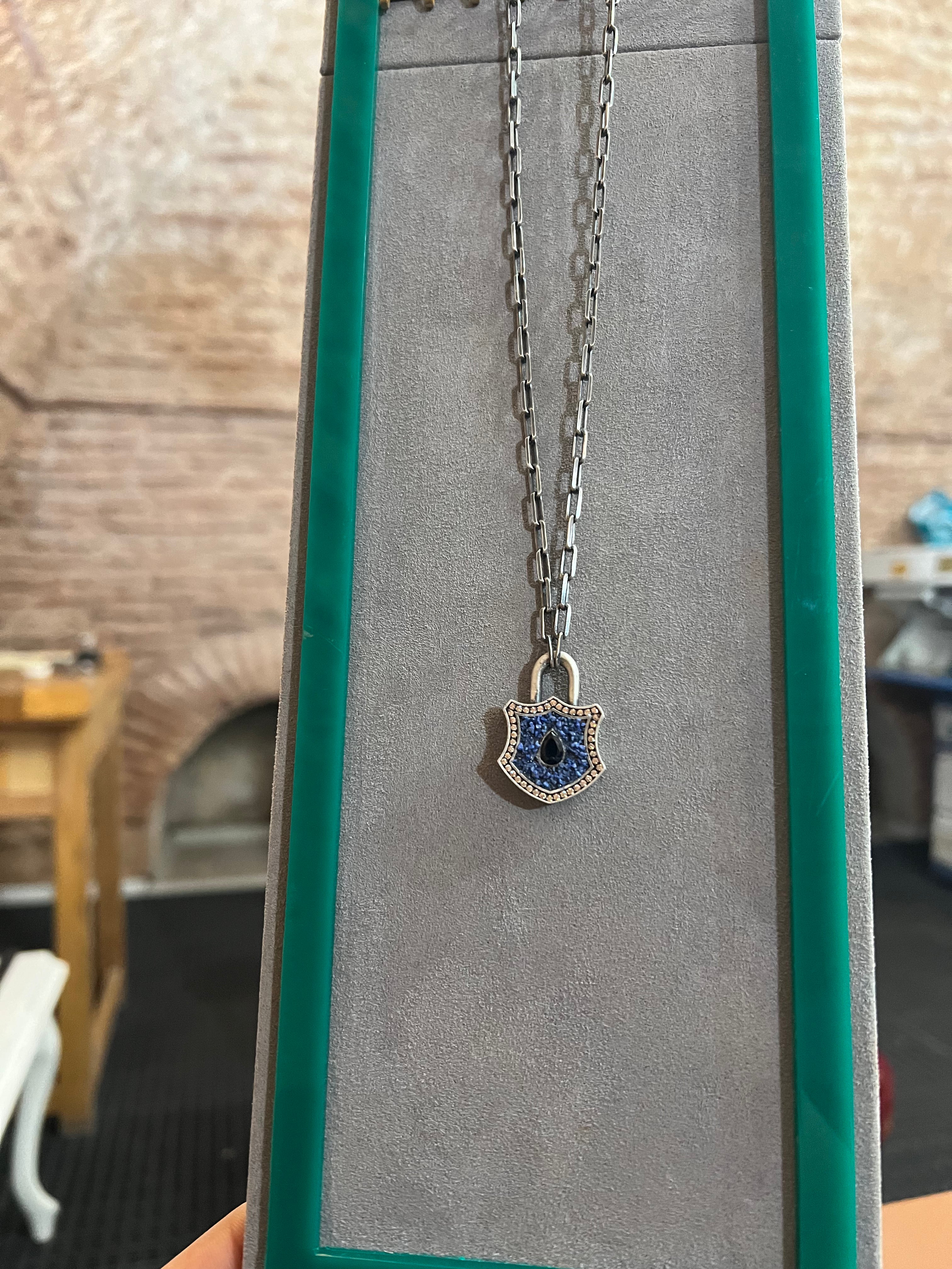 Lapis Mosaic Lock Kolye