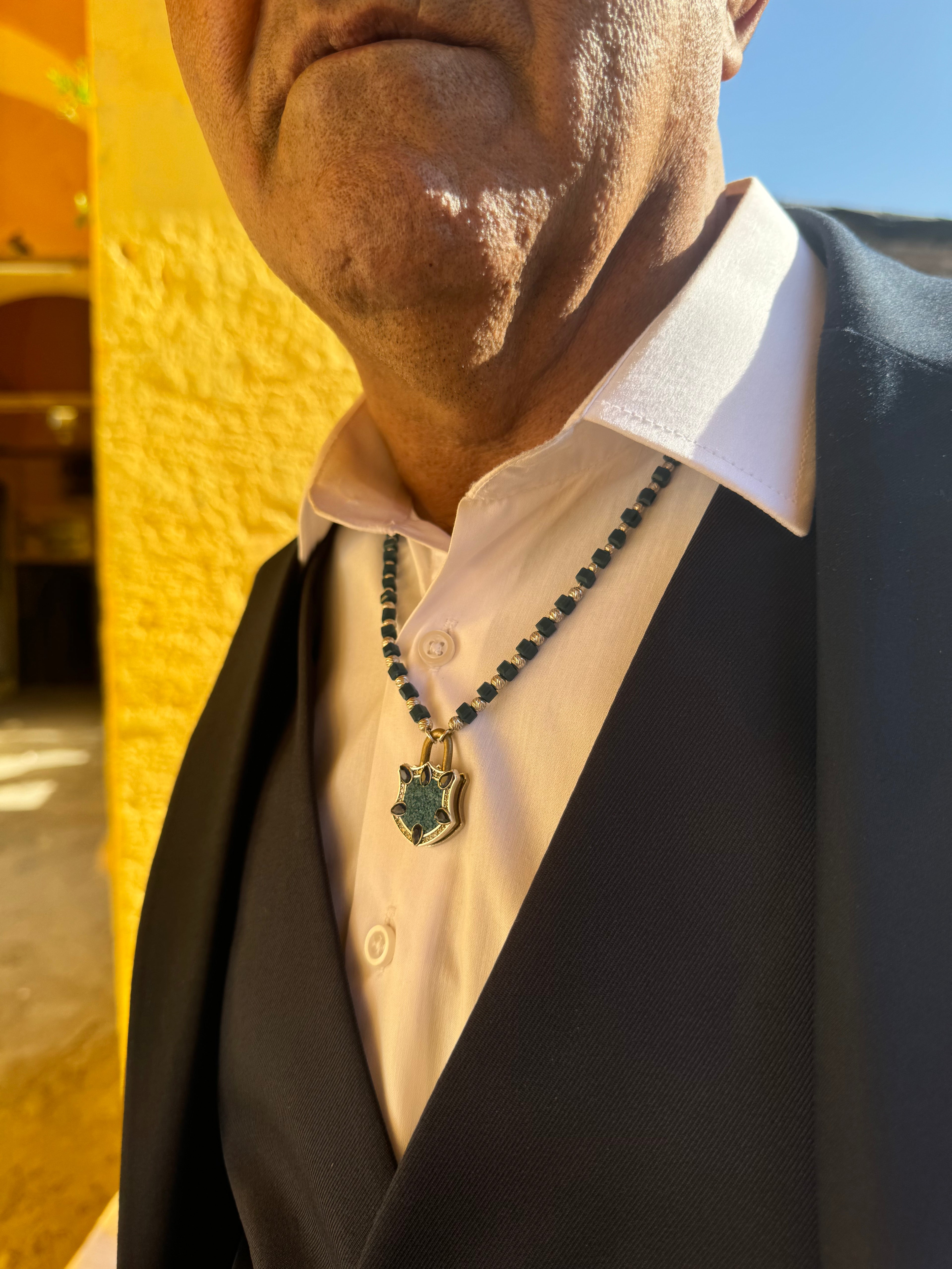 Lapis Mosaic Lock Kolye