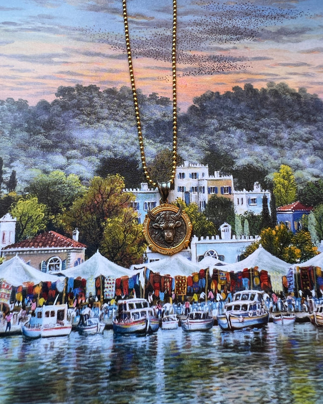 Boğa Burcu Madalyon Kolye