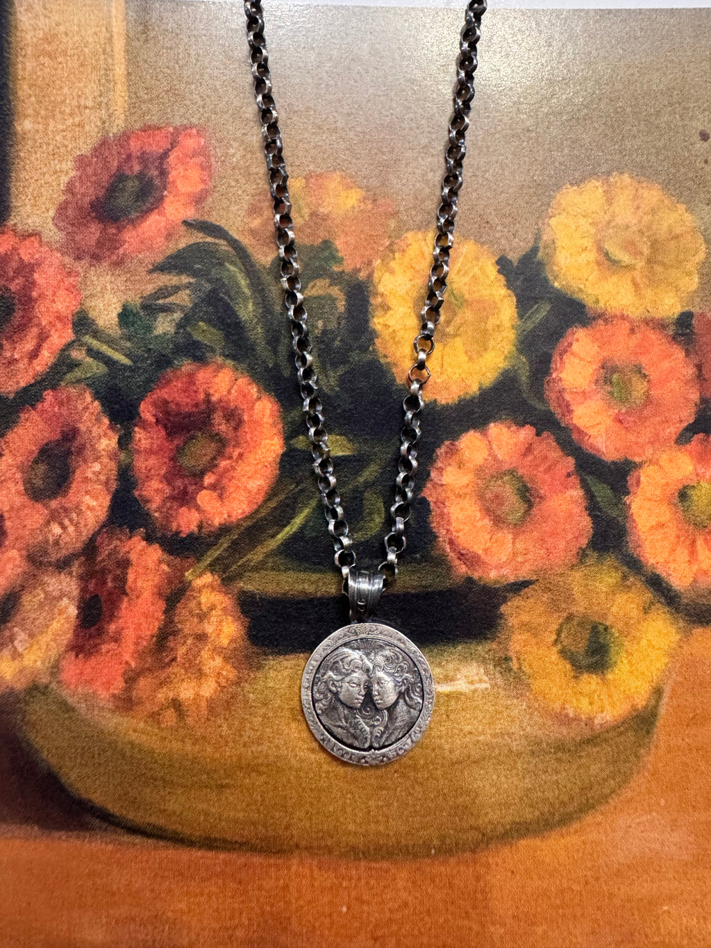 İkizler Burcu Madalyon Kolye