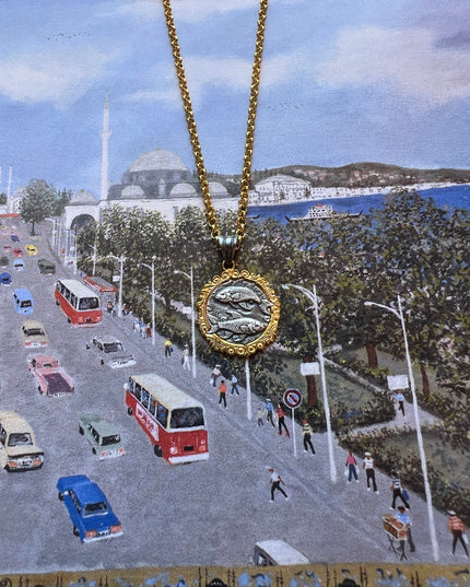 Balık Burcu Madalyon Kolye