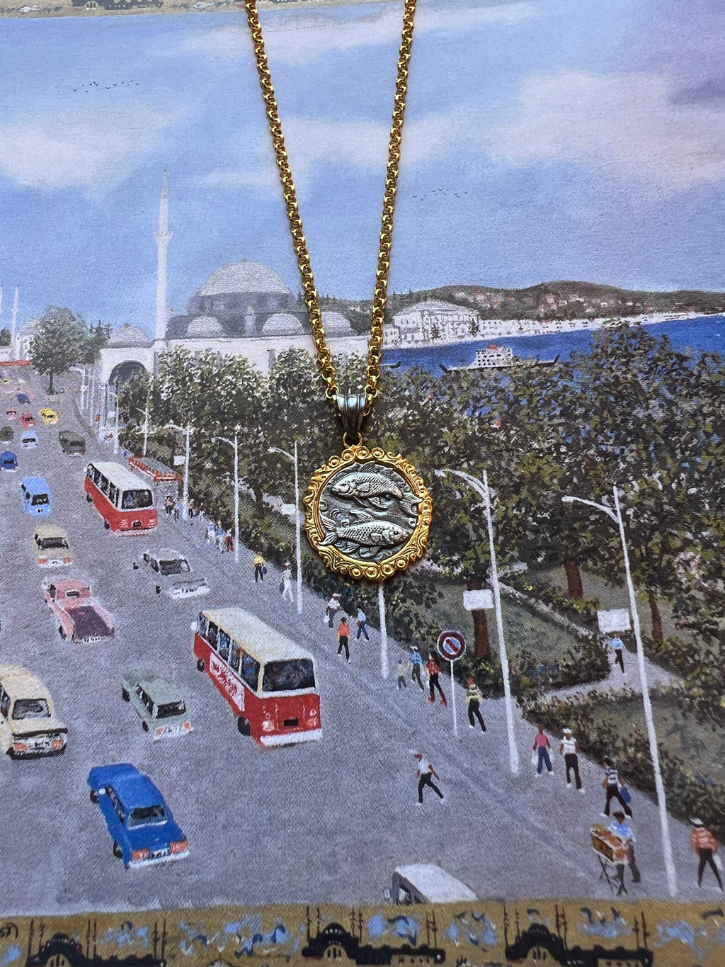 Balık Burcu Madalyon Kolye