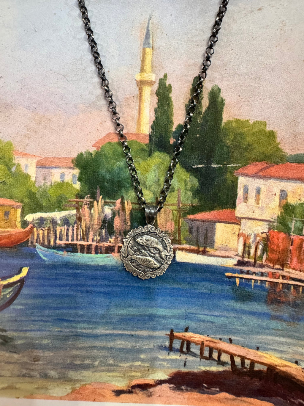 Balık Burcu Madalyon Kolye